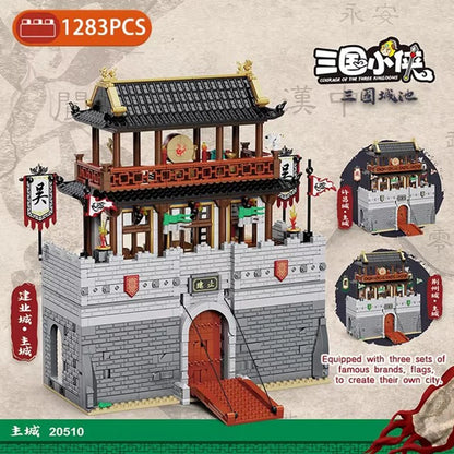DECOOL Three Kingdoms Camp Watchtower Building Blocks Ancient Main City Ancient Warships Military Bricks Toys For Boys Kid Gifts