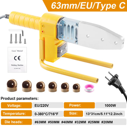 800/1000W Pipe Welding Machine 220V Pipe Welding Iron PB/PP/PE/PPR Pipe Welding Tools, Home Water Pipe Plastic Welding Tools