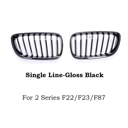 Chrome Silver Frame Grill M Color Double Slat Kidney Grille For BMW 2 Series F22 F23 M2 F87 218i  220i 228i 230i M235i M240i