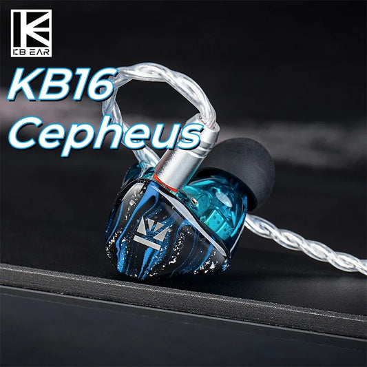 KBEAR Cepheus KB16 In Ear Wired Dual Magnetic Circuit Dual DD Powerful Bass 16 Drivers Hybrid HiFi Earbuds Studio-level Suitable
