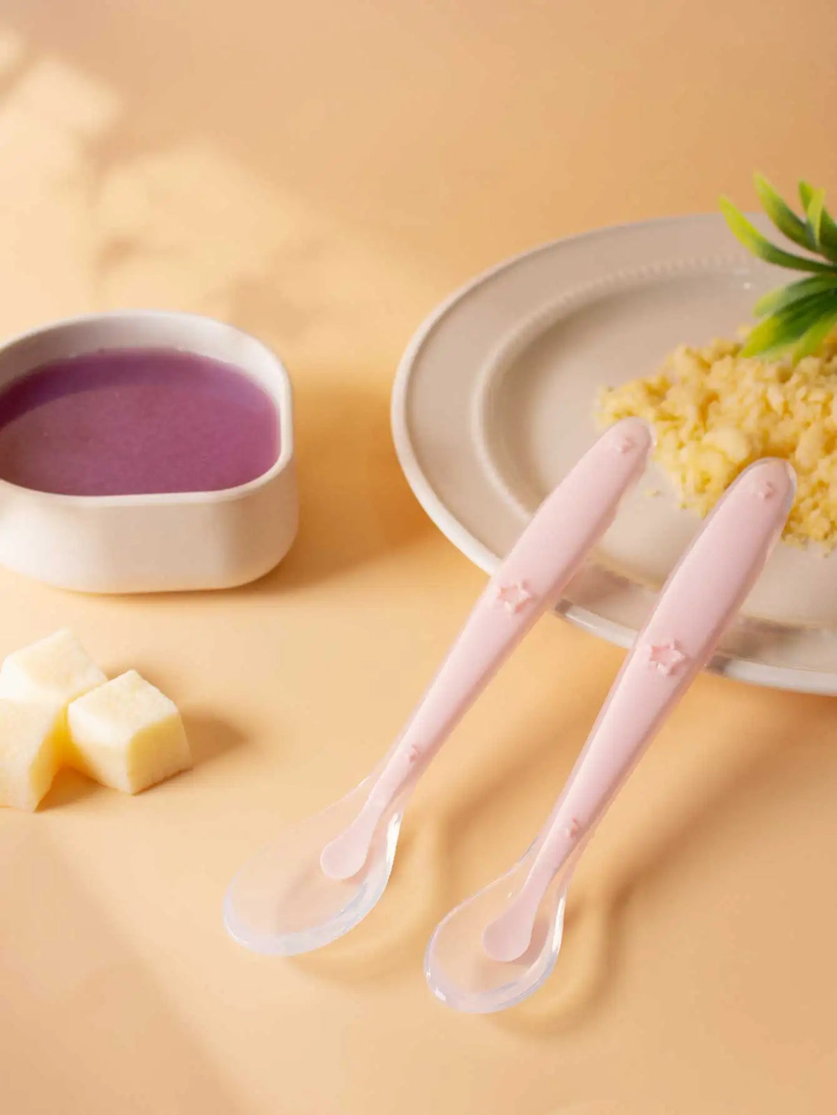 9 Colors Baby Silicone Spoon Learning Spoon Star Pattern Large Small Spoon Set Soft Silicone Feeding Spoon Training Baby Reborn