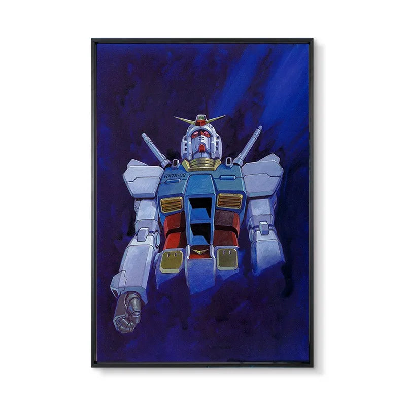 Gundam UC 0079 Frameless Canvas Print  Amuro RX-78 Poster Merchandise - Decorative Wall Art for Bedroom and Headboard