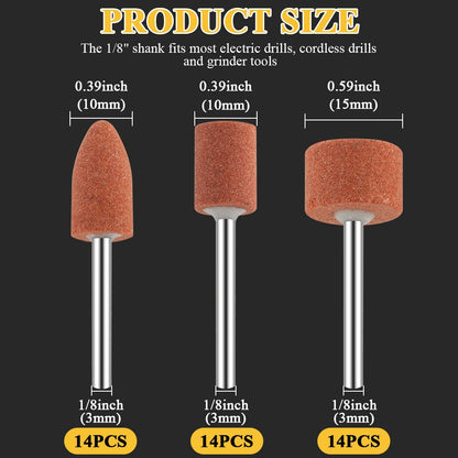 Sanding Bits for Dremel Rotary Tool, Grinding Stone Sanding Drill Bits with 1/8" Shank, Aluminium Oxide Tough Enough to Metal
