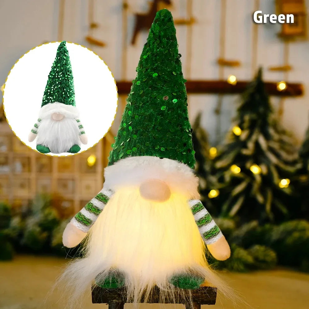 Glowing Gnome Christmas Faceless Doll 30cm Tree Decorations 2026 Night Light Xmas Gift Navidad 2027 New Year Home Decor