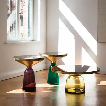 Modern Light Luxury Glass Coffee Table Creative Living Room Balcony Colorful High-end Table on The New Nordic High-end