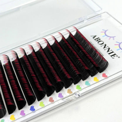 ABONNIE Mix Color Eyelashes Make up Black Gradient Red Blue Purple Eyelashes Extensions Individual Faux Mink Ombre Color Lashes