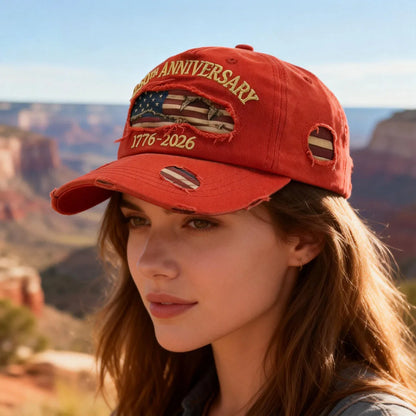 ABLECAP 250th Anniversary Baseball Cap Distressed Washed Vintage Hat Adjustable Embroidered Patch Hat Patriotic Cap
