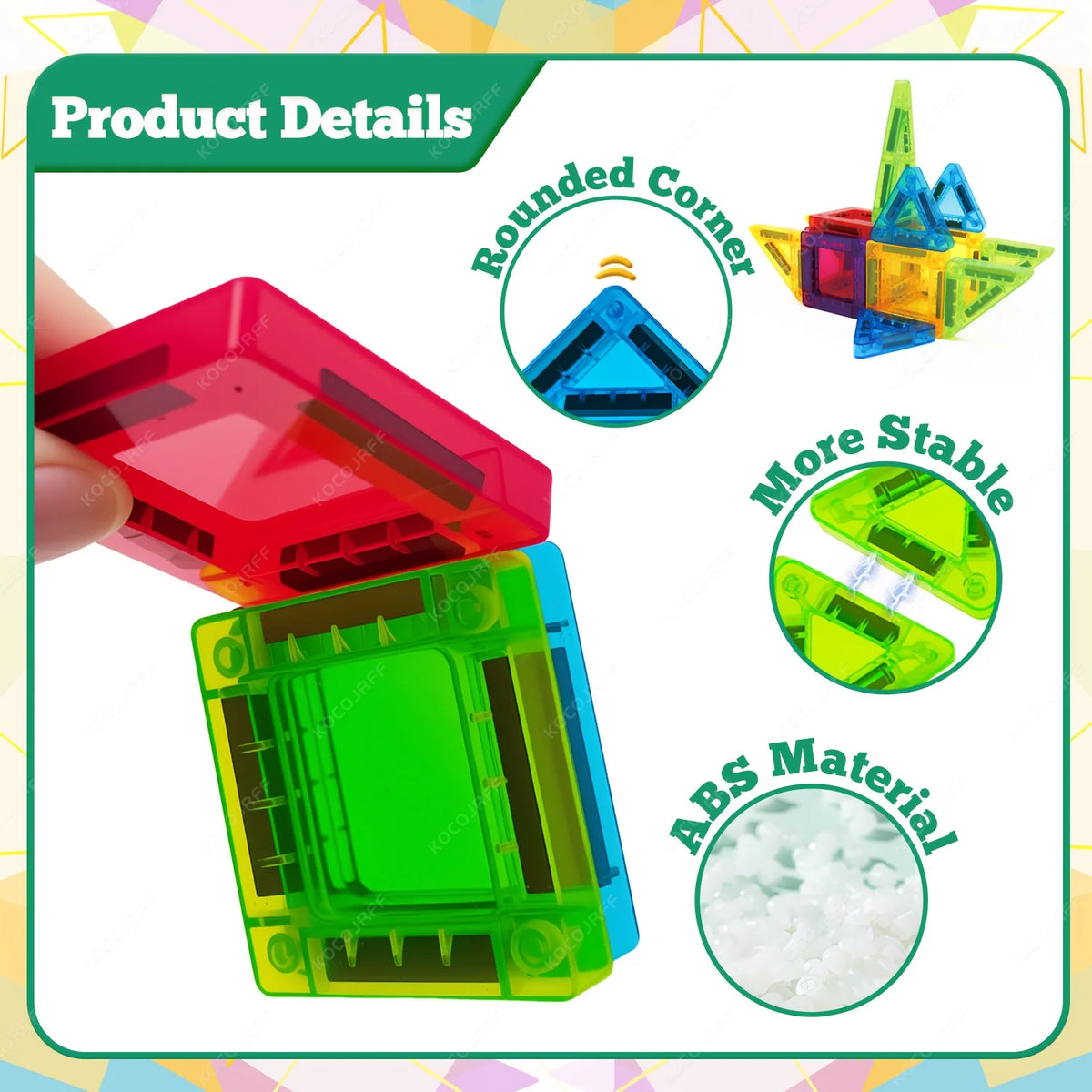 Mini Magnetic Tile Toys, with a Metal Box for Easy Portability, Magnetic Building Blocks That Can Be Played with Anywhere, Convenient Storage, Suitable for Holiday or Birthday Gifts