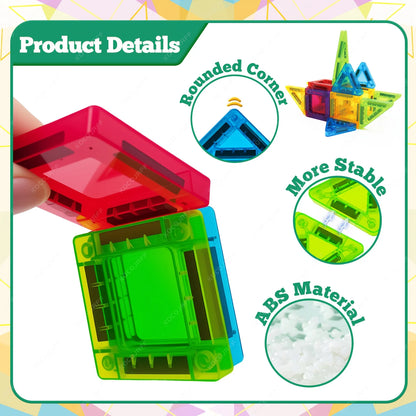 Mini Magnetic Tile Toys, with a Metal Box for Easy Portability, Magnetic Building Blocks That Can Be Played with Anywhere, Convenient Storage, Suitable for Holiday or Birthday Gifts