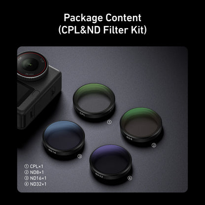 TELESIN CPL ND8 ND16 ND32 UV VND Quick Release Lens Filter for DJI OSMO Action 6 Filter Frame For DJI Action 6 CPL ND Filter Set