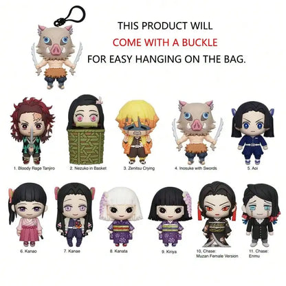 Demon Slayer Officially Licensed Blind Box 3D Figurine Bag Clip Charms Zenitsu Crying Nezuko In Basket Anime Collector Kering