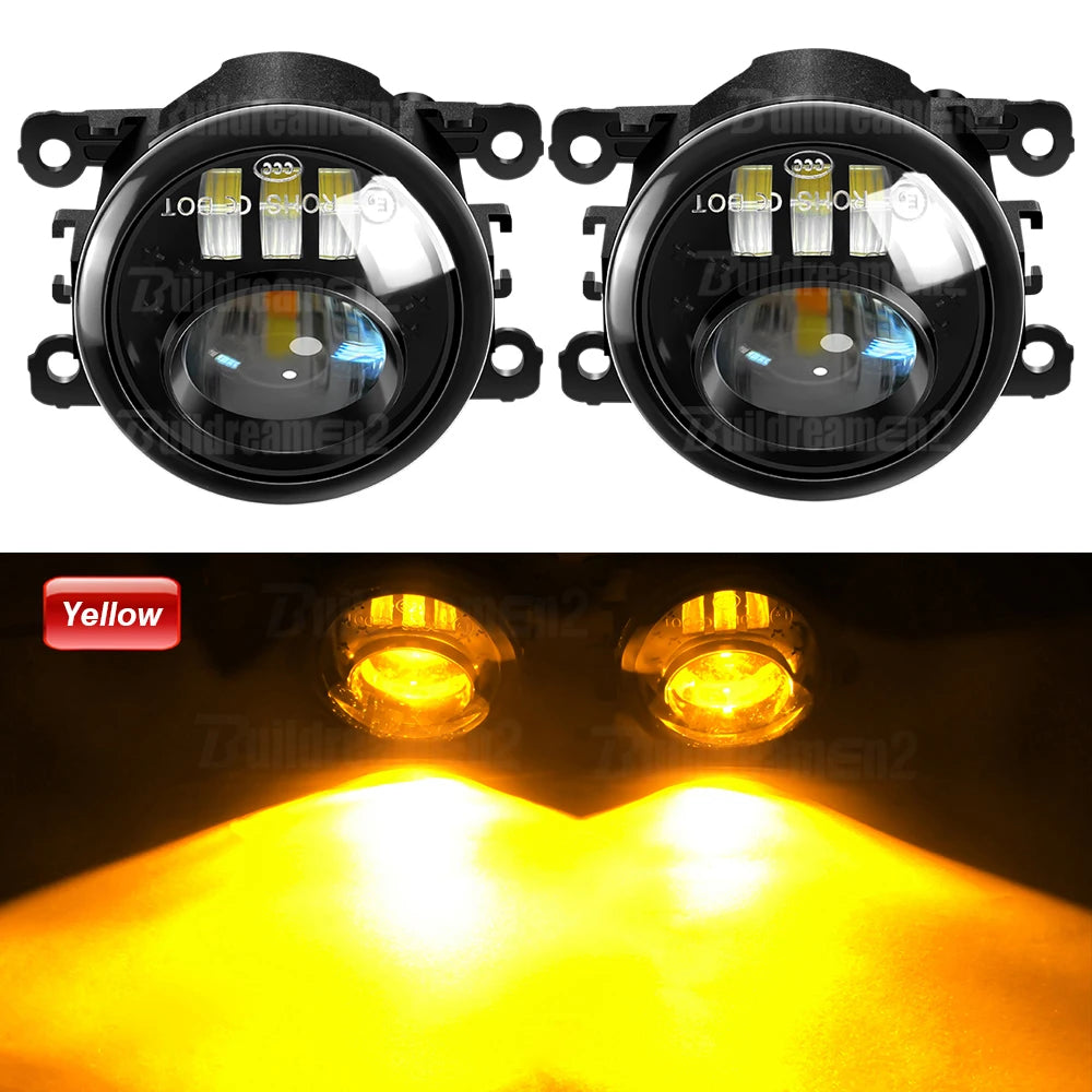 2 Pieces 90MM Round Car Left + Right LED Lens Fog Light Assembly DRL 30W 3000LM For Porsche Macan (95B) 2014 2015 2016 2017 2018