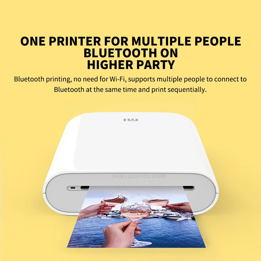 Original Portable MIJIA Pocket Photo Printer Wireless Bluetooth Thermal Print AR Video Mijia ZINK Self-adhesive Color CN