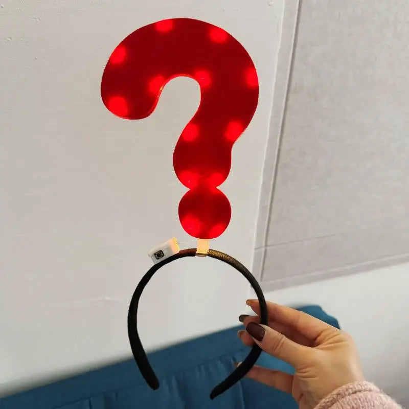 1PCSUnique Arrow Light Headband Funny Question Mark Hair Band Christmas Favors Girl Headgear Holiday Hair Hoop Costume Headpiece