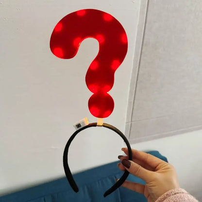 1PCSUnique Arrow Light Headband Funny Question Mark Hair Band Christmas Favors Girl Headgear Holiday Hair Hoop Costume Headpiece