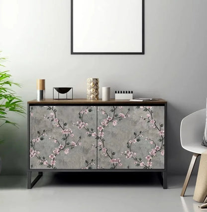 Floral Peel and Stick Wallpaper Green Flower Contact Paper Vinyl Self Adhesive Wall Paper Living Room Bedroom Cabinet Decoration
