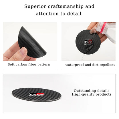 2Pcs Car Carbon Leather Water Cup Pad Anti-noise Coaster For Toyota GR Corolla Yaris Aygo Prius CHR Camry Auris Avensis Cruiser