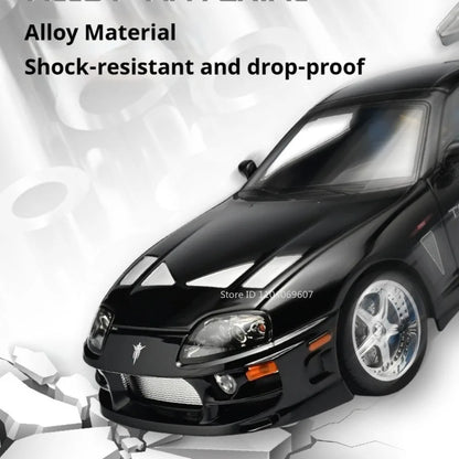 1:24 Scale Supra A80 911 GT3RS Supercar Model Toy Alloy Diecast Shock Absorption Doors Opened Sound Light Collection Sports Cars