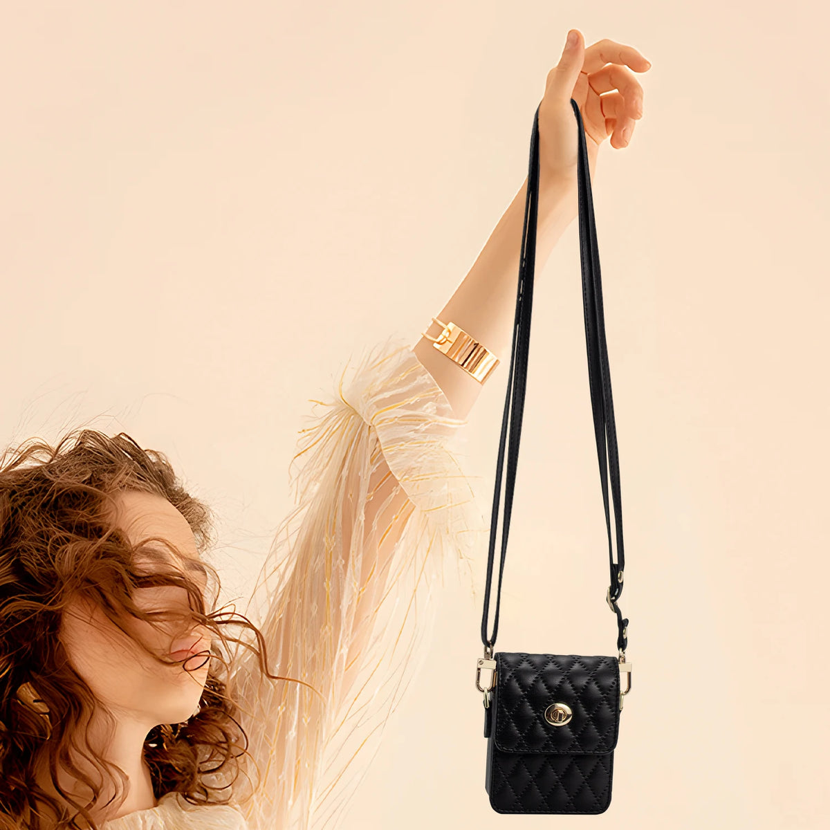 Women&Girls Fashion PU Leather Mini Phone Bag With Adjustable Crossbody Lanyard Strap For Galaxy Z Flip 7/6/5/4/3 Phone Case