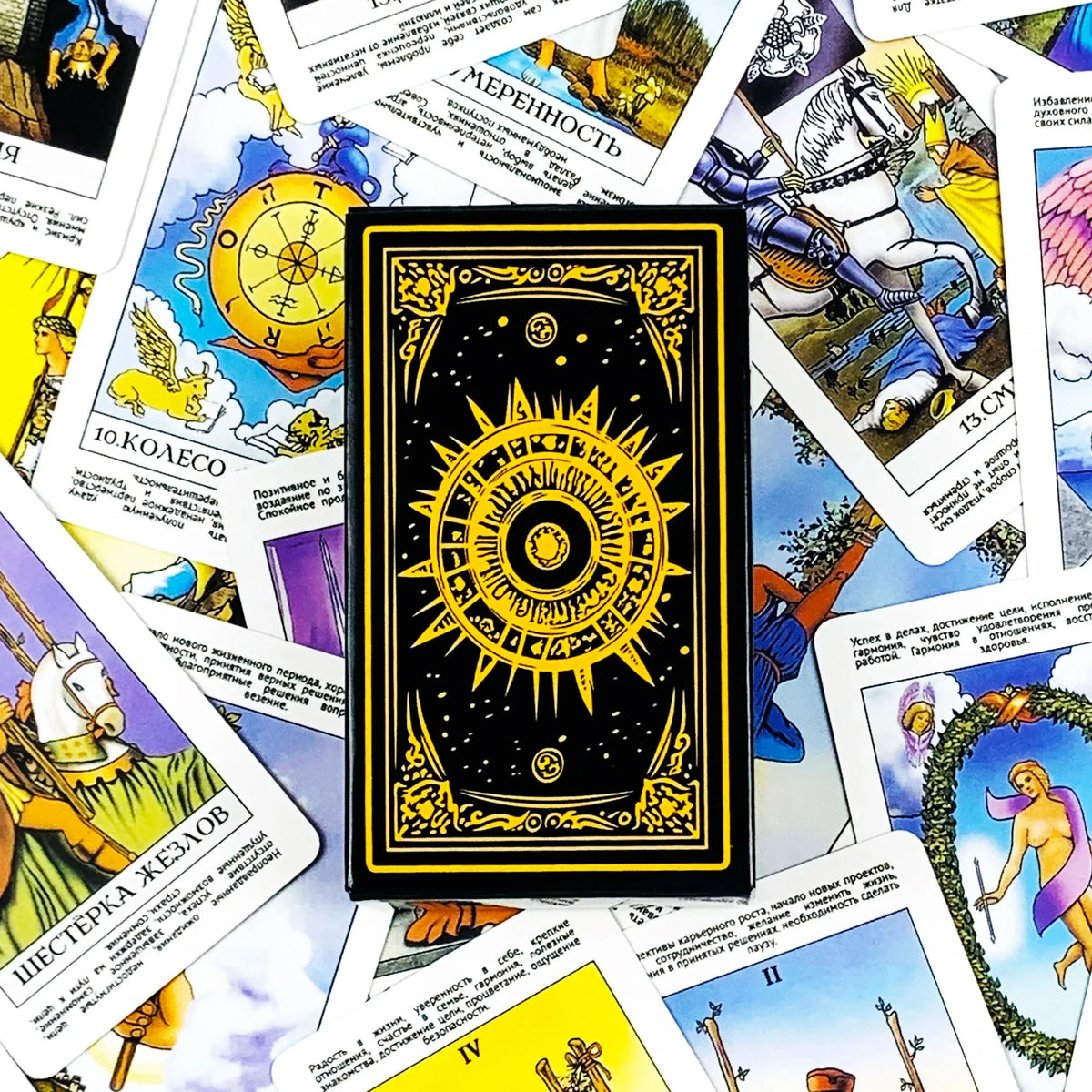 Russian Tarot Cards A 78 Deck Oracle Visions Divination Edition Borad Playing Games,Camping Game Halloween Christmas Gifts