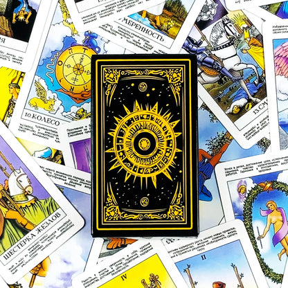 Russian Tarot Cards A 78 Deck Oracle Visions Divination Edition Borad Playing Games,Camping Game Halloween Christmas Gifts