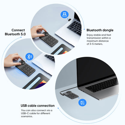 XPPen ACK05 Wireless Shortcut Remote 10 Customized Shortcut Keys Portable Bluetooth Keyboard for Windows Mac Drawing Tablet