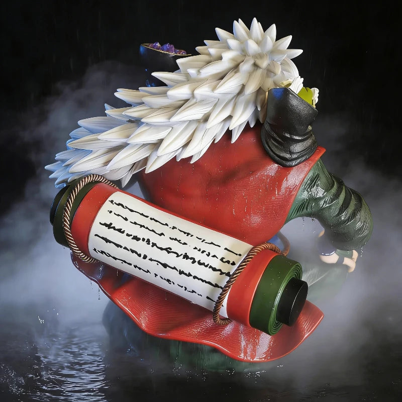 14cm Anime Naruto Figure Jiraiya Sage Mode Mount Myoboku Sitting Figure Double Head Sculpture Anime Model Toy Desktop Decor Gift