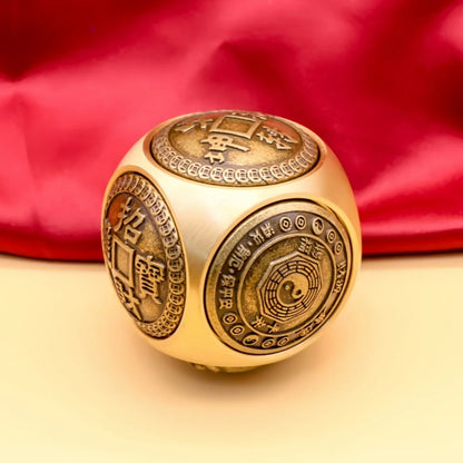 Rotating Six-Faced Chinese Lucky Coin Spinner Fidget Toy Stress Anxiety Relief Sensory Focus Tool For Birthday Christmas Gift
