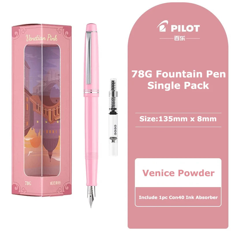 Pilot 78G Luxury Fountain Pen Set,22K Gold-Plated Nib Smooth Writing EF/F/M Calligraphy Pen Perfect Gift for Writer&Professional