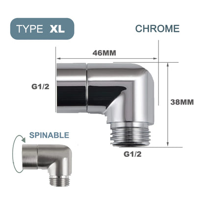 G1/2 Elbow Adapter Shower Head Female and Male Thread Rainfall Shower Handheld Shower Connector Angle 90° 135° Accessory