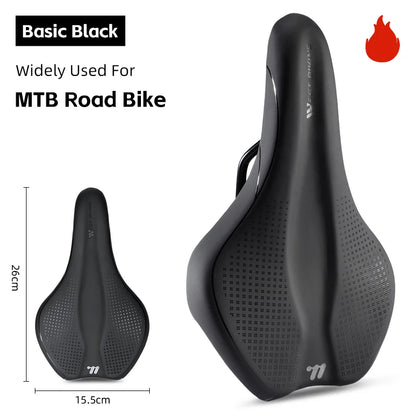 WEST BIKING Bicycle Saddle Non-Slip Short Nose Bike Seat PU Leather Hollow Road Bike Saddle Ergonomic Comfortable Bike Cushion