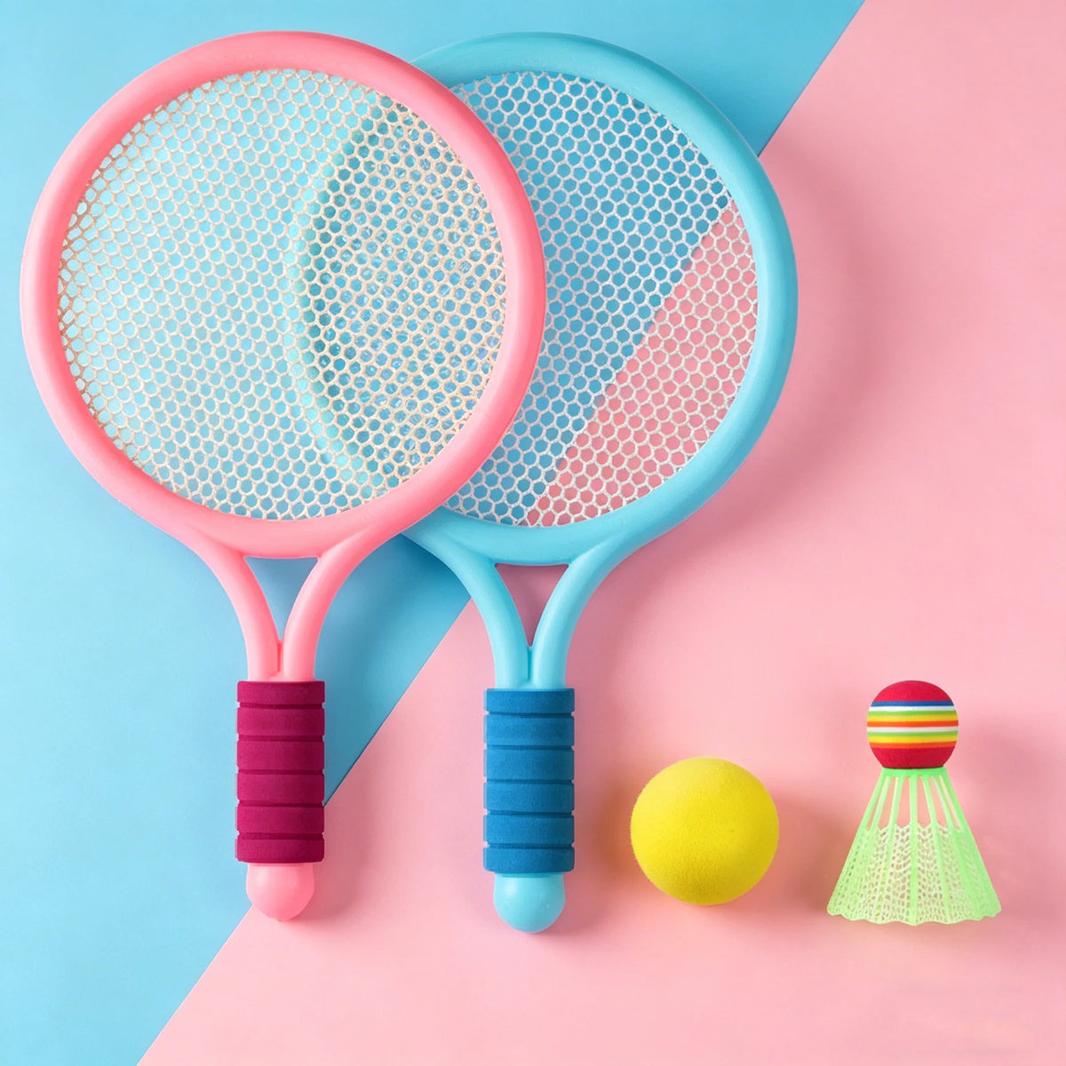Children's badminton tennis racket exercise reaction ability beginners family outdoor beach tennis kindergarten baby parent-chil
