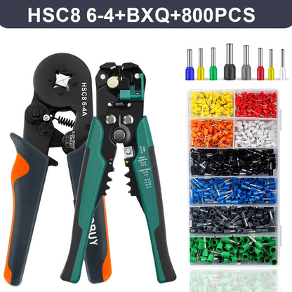 Crimper Cable Cutter Adjustable Automatic Wire Stripper Multifunctional Stripping Crimping Pliers Terminal Hand Tool