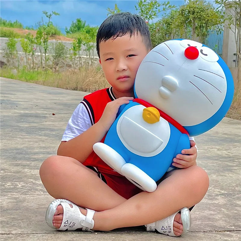 Large Size Doraemon Action Figures Toys Anime Kawaii Piggy Bank Ornament Figurines Decor Pvc Model Toy Statue Kid Birthday Gifts