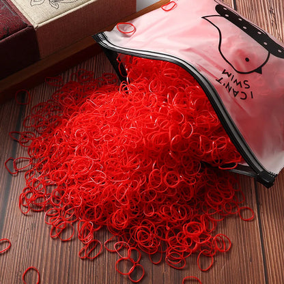 2000Pcs/bag Popular Children's Rubber Band Small Disposable Small Leather Case Tied Headrope Girls Hair Accessories