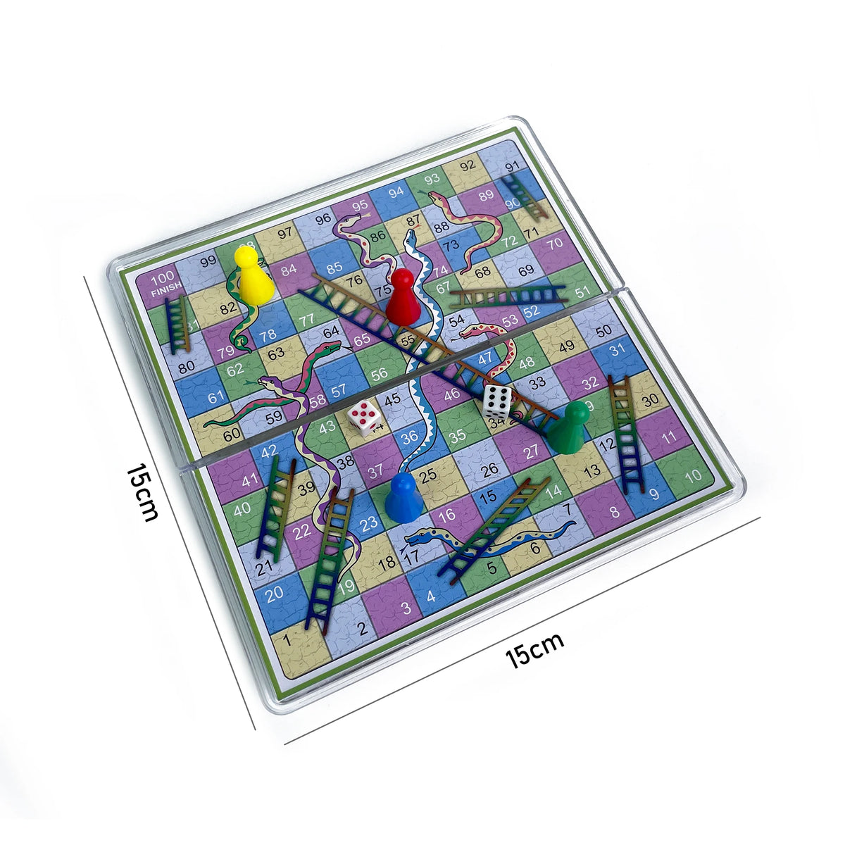 Foldable Magnetic Crystal Snakes and Ladders Board Game Transparent Plastic Chessboard Tabletop Travel Outdoor Game Set