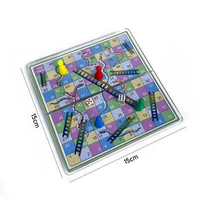 Foldable Magnetic Crystal Snakes and Ladders Board Game Transparent Plastic Chessboard Tabletop Travel Outdoor Game Set