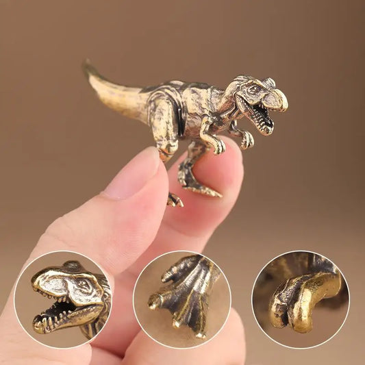 Small Ornament Animal Statue Simulated Tyrannosaurus Rex Figurines Handcrafts Gifts Jurassic Tyrannosaurus Dinosaur Solid Brass