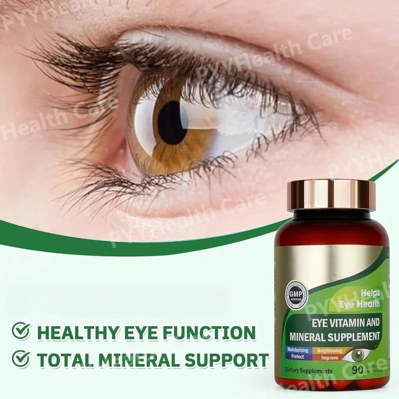 Lutein Eye Vitamins Capsules with Zeaxanthin Zinc Daily Eye Nutrition Supplement Eye Health Support for Adults 90 Count Bottle