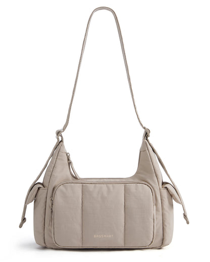 BAGSMART Nylon Material Shoulder Bag High Capacity Crossbody Messenger Bag Leisure Versatile School Shoulder Bag
