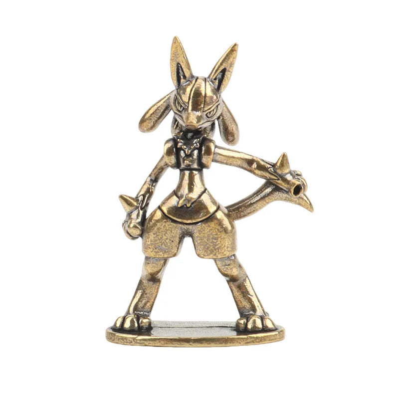 3cm Solid Brass Pokémon Crafts Anime Mini Figurines Charizard Blastoise Dragonite Bulbasaur Cubone Metal Statue Desktop Decor