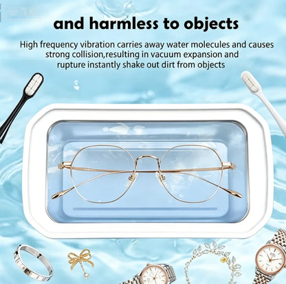 Ultrasonic Cleaner Machine Eyeglass 650ml Mini High-frequency Vibration Cleaning For Glasses Jewelry Denture Pacifier