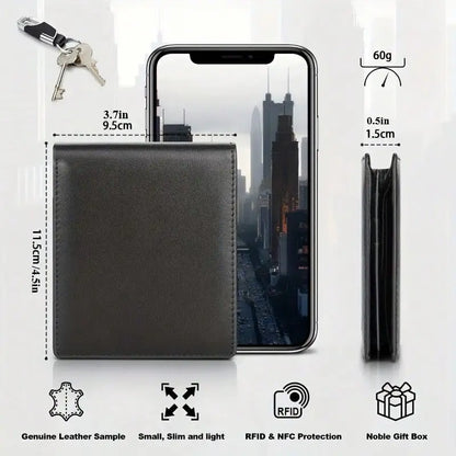 Wallets Mens Slim RFID Blocking Genuine Leather with Coin Pocket  2 Banknote Compartments 10 Credit Card Holders Wallet for Men