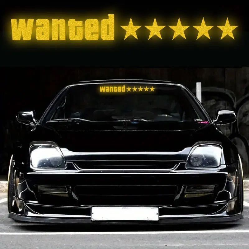1PC Reflective Wanted Car Sticker Waterproof for Auto Windshield Side Door Window DIY Vehicle Decoration Universal Vinyl Decals