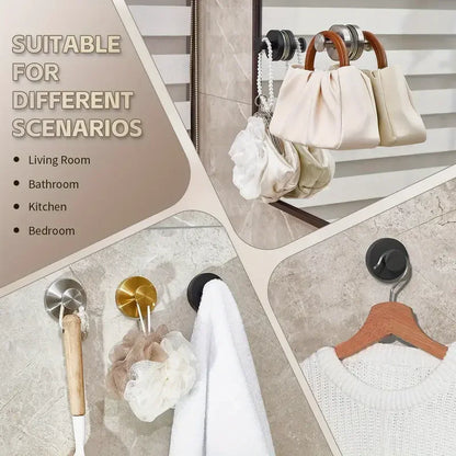Stainless SteeHeavy Duty Suction Cup Hooks – No Drill Wall Mount for Shower, Bathroom, Kitchen Holds 6.8KG on Glass/Mirror/Tile
