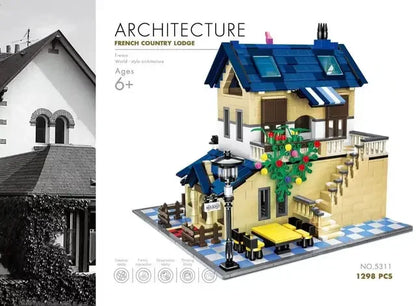 MOC World Famous Architecture Edifice Opera House Building Blocks Villa Savoye Bridge Tower Toy Children Birthday Christmas Gift
