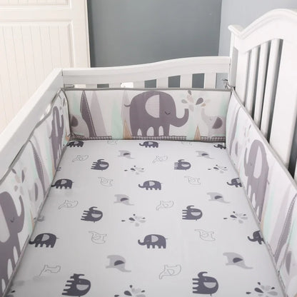 Crib Rail Cover Set and Baby Crib Liner  Baby Bumperless Crib Cot Protector Infant Bebe Bedding Set
