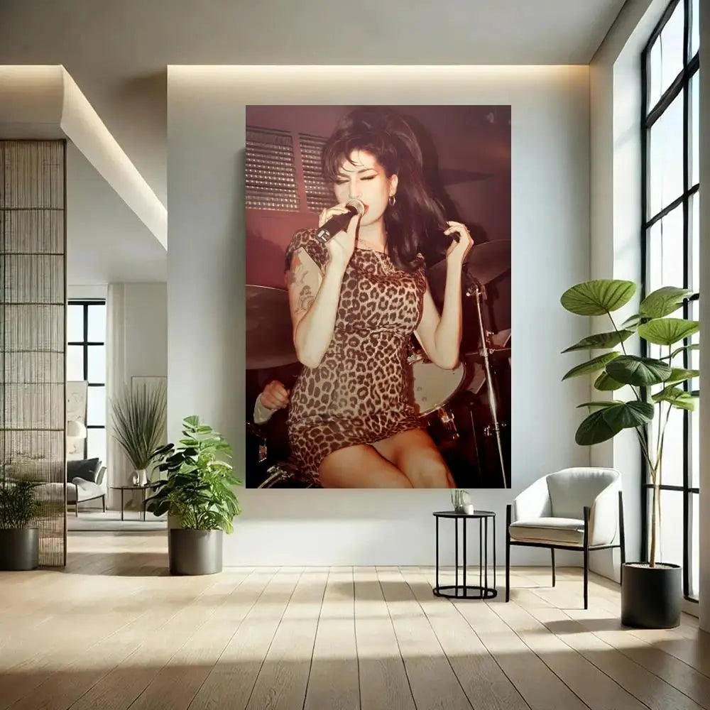 Singer Amy Winehouse Poster Classic poster and wall art prints are suitable for living rooms, bedrooms,and home