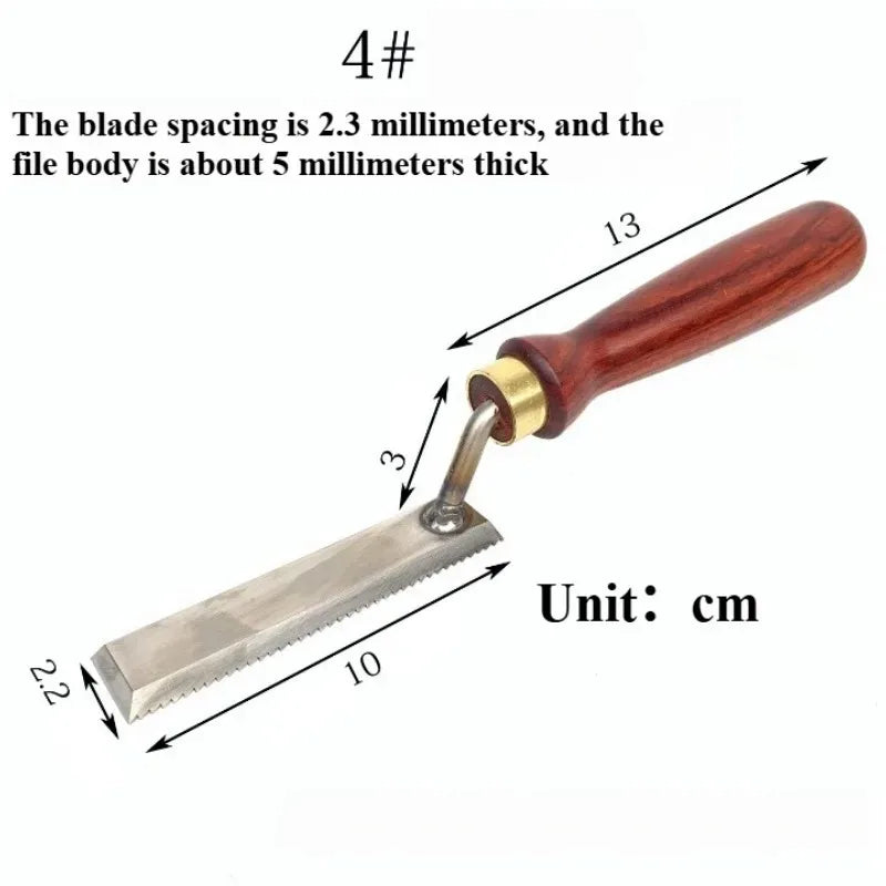 White Steel Flat Bottomed File Wooden Groove Polishing Special High Foot File Knife Set Woodworking Handmade Fine Polishing File