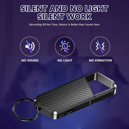 128GB Keychain Sound Activated Voice Recorder Key Hook Mini Dictaphone Voice Audio Recording Espia 8-64G Noise Reduce MP3 Player